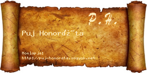 Puj Honoráta névjegykártya